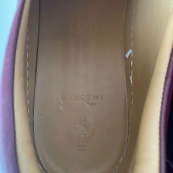 Buscemi Red Velvet Shoes Loafers Slip On Leather Mens Size 44 (US 11) - Picture 5 of 10